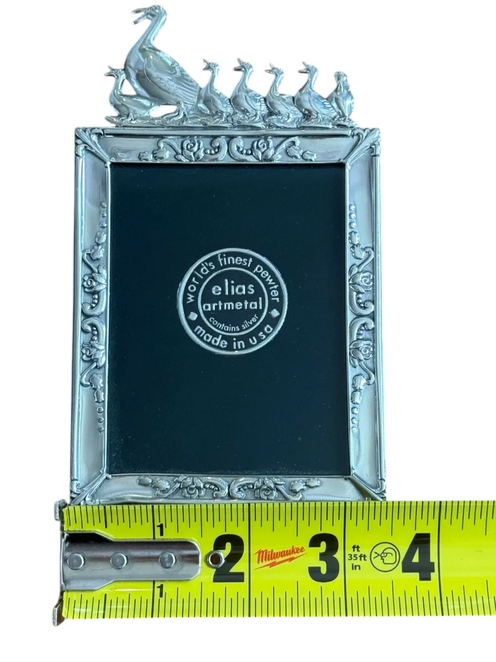 Elias Artmetal Finest Pewter Duck & Ducklings Small Photo Picture Frame.